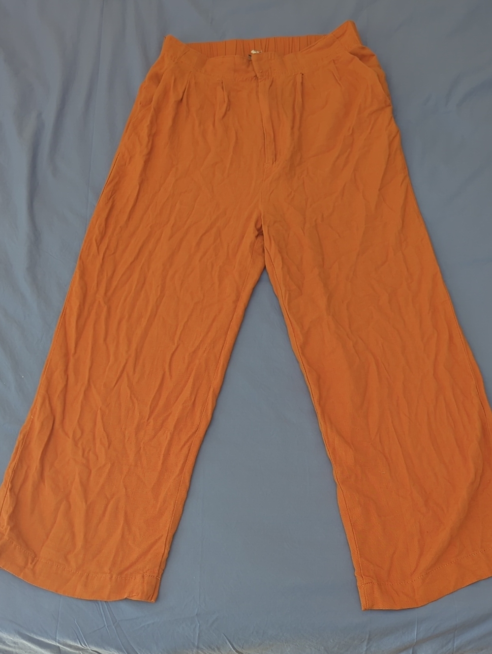 Womens Orange Wide-Leg Pants